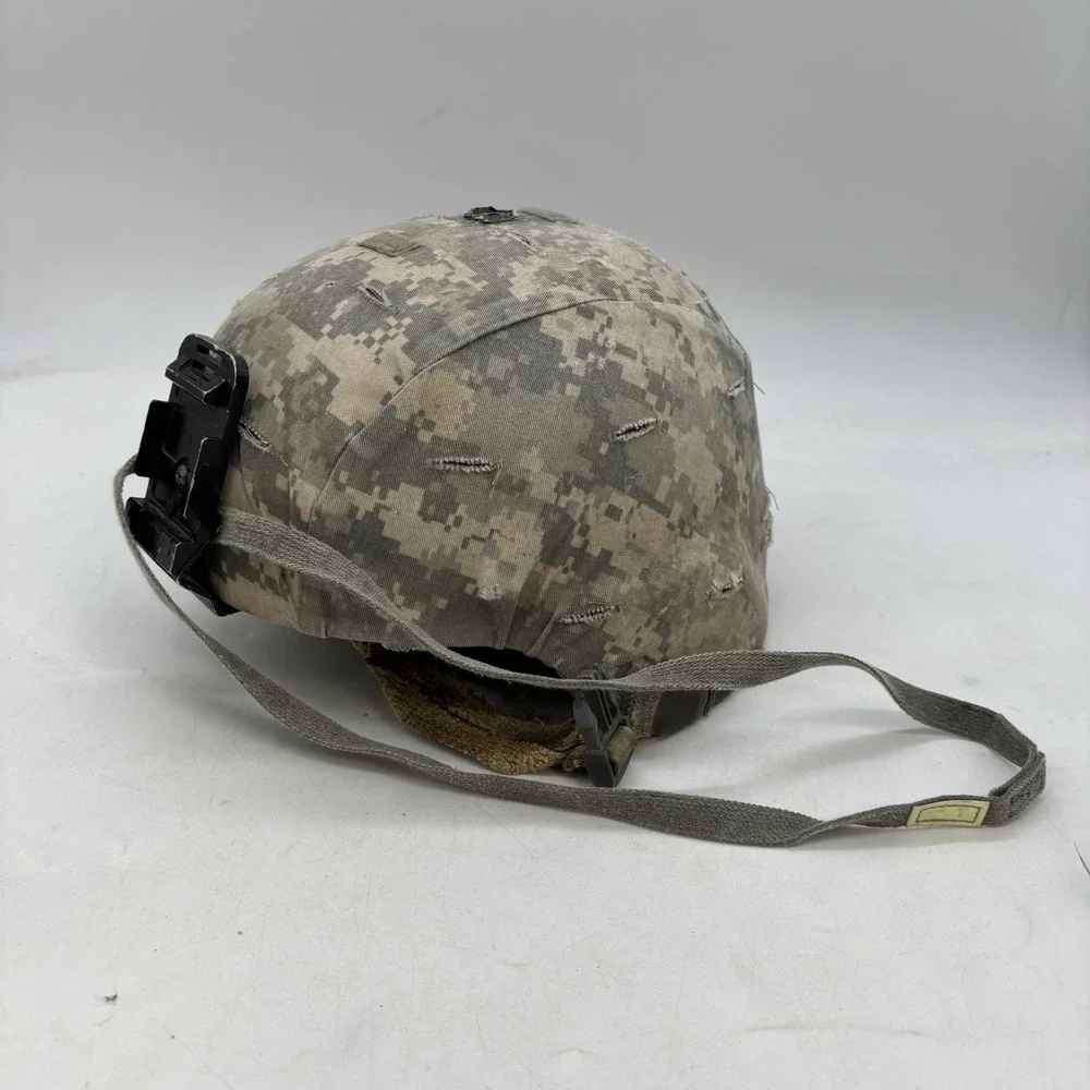 USGI ACH Advanced Combat Helmet Large w/ACU Cover, Chin Strap, Pads, Band & More